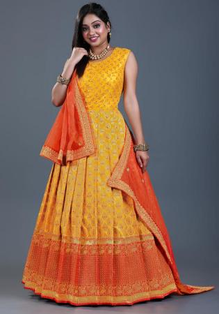 Picture of Lovely Silk Burly Wood Readymade Gown