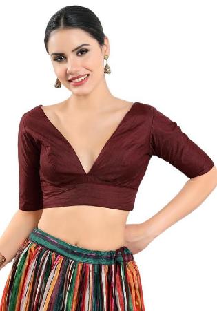 Picture of Ravishing Silk Maroon Designer Blouse