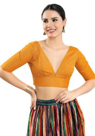 Picture of Beautiful Silk Golden Rod Designer Blouse