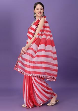 Picture of Ravishing Georgette Light Coral Saree