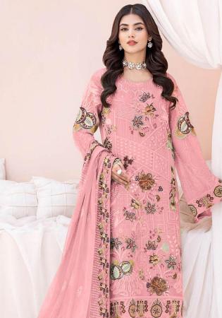 Picture of Georgette Rosy Brown Straight Cut Salwar Kameez