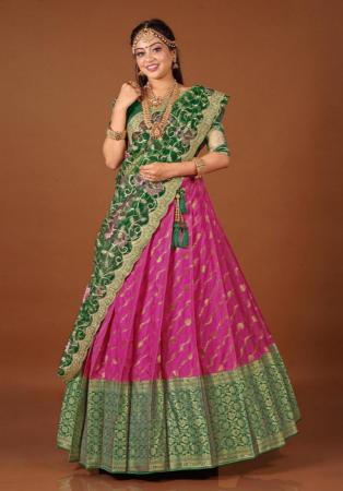 Picture of Lovely Silk Medium Violet Red Lehenga Choli