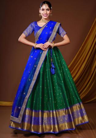 Picture of Amazing Silk Dark Green Lehenga Choli