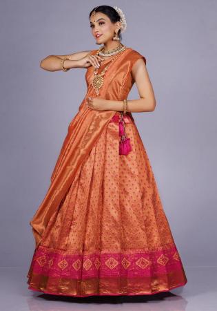 Picture of Ideal Silk Dark Salmon Lehenga Choli