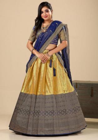 Picture of Shapely Silk Dark Khaki Lehenga Choli