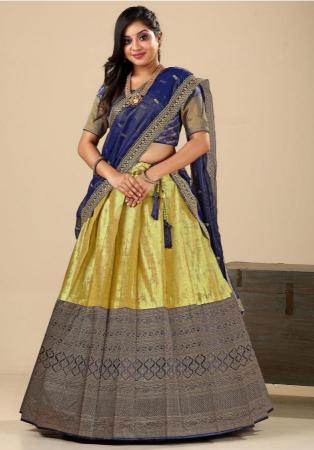 Picture of Resplendent Silk Dark Khaki Lehenga Choli