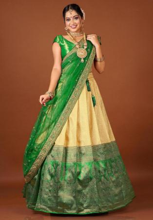 Picture of Gorgeous Silk Khaki Lehenga Choli