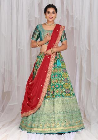 Picture of Radiant Silk Dark Khaki Lehenga Choli