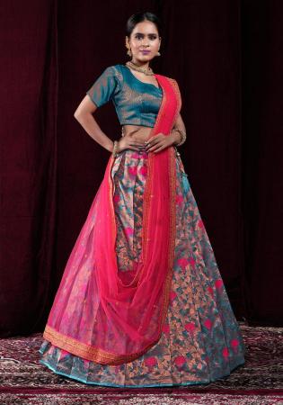 Picture of Comely Silk Dim Gray Lehenga Choli