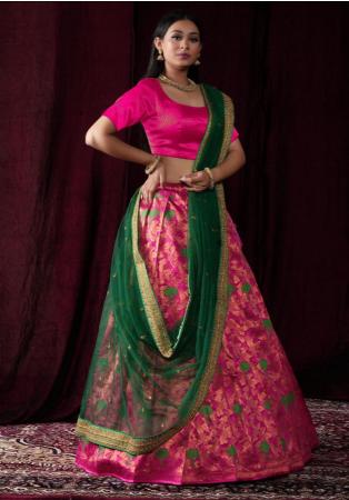 Picture of Excellent Silk Crimson Lehenga Choli