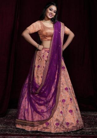 Picture of Statuesque Silk Dark Magenta Lehenga Choli