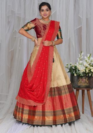 Picture of Amazing Silk Tan Lehenga Choli