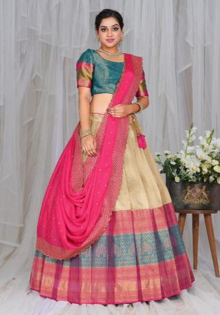 Picture of Wonderful Silk Tan Lehenga Choli