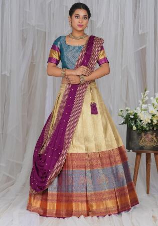 Picture of Amazing Silk Tan Lehenga Choli