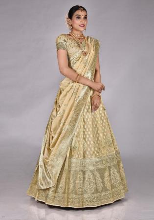 Picture of Resplendent Silk Dark Khaki Lehenga Choli