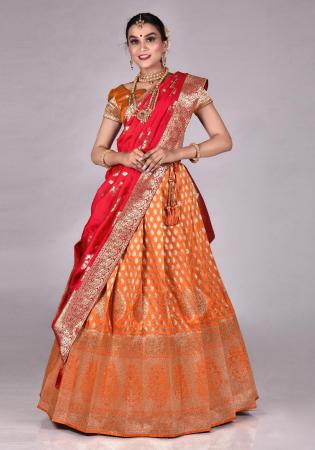 Picture of Ideal Silk Dark Khaki Lehenga Choli