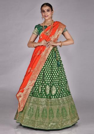 Picture of Sightly Silk Dark Sea Green Lehenga Choli