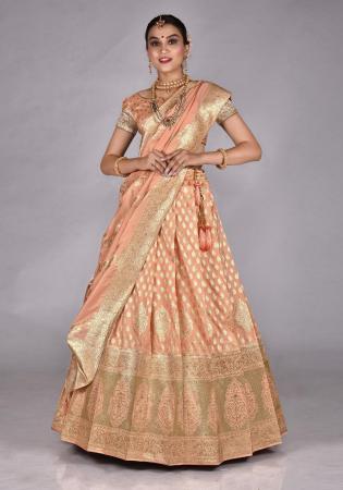 Picture of Resplendent Silk Dark Khaki Lehenga Choli