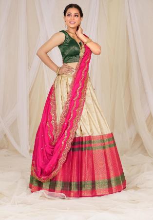 Picture of Wonderful Silk Pale Golden Rod Lehenga Choli