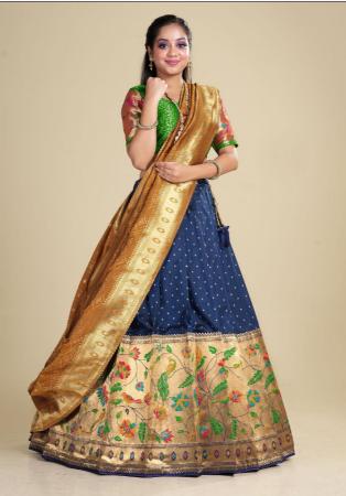 Picture of Nice Silk Dark Slate Blue Lehenga Choli