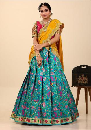 Picture of Beauteous Silk Light Sea Green Lehenga Choli