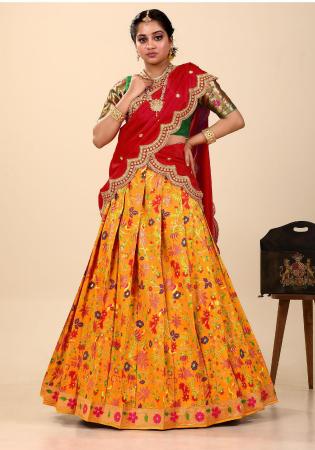 Picture of Statuesque Silk Sandy Brown Lehenga Choli