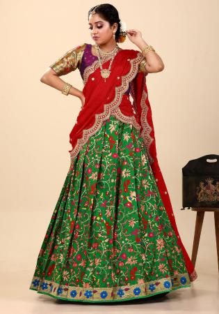 Picture of Beauteous Silk Forest Green Lehenga Choli