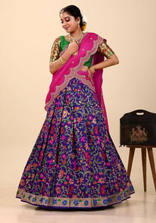 Picture of Beautiful Silk Midnight Blue Lehenga Choli