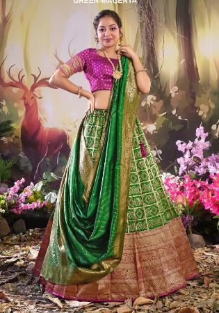 Picture of Fine Silk Dark Olive Green Lehenga Choli