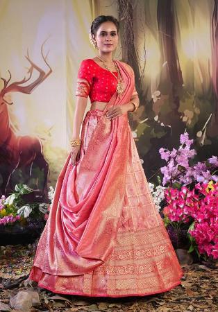 Picture of Comely Silk Light Coral Lehenga Choli