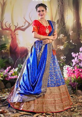 Picture of Alluring Silk Medium Blue Lehenga Choli