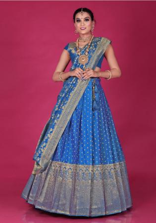 Picture of Admirable Silk Steel Blue Lehenga Choli