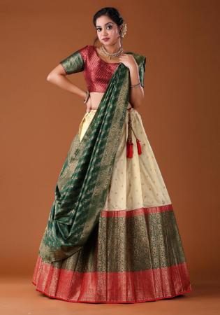 Picture of Alluring Silk Tan Lehenga Choli