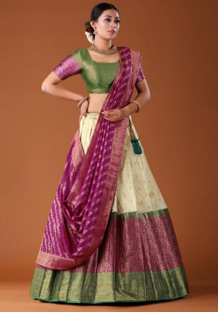 Picture of Magnificent Silk Tan Lehenga Choli