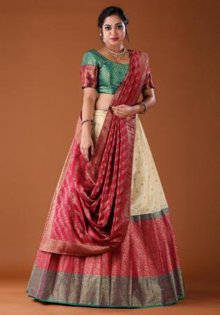 Picture of Marvelous Silk Dark Khaki Lehenga Choli