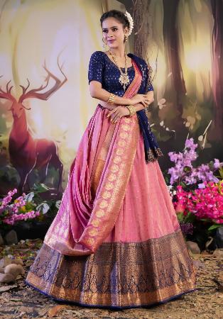 Picture of Ravishing Silk Light Coral Lehenga Choli