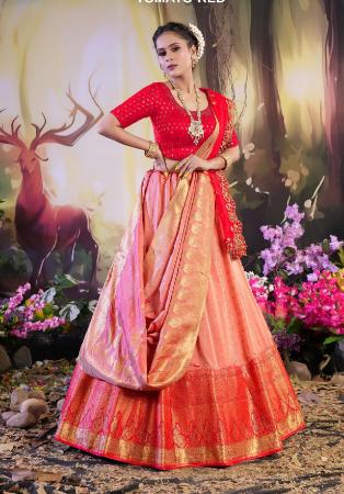 Picture of Taking Silk Salmon Lehenga Choli