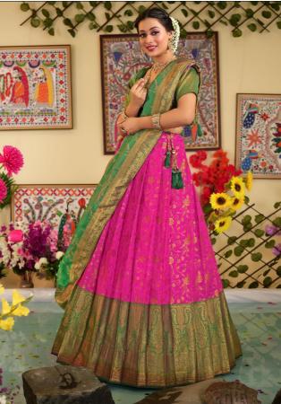 Picture of Fine Silk Medium Violet Red Lehenga Choli