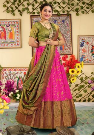 Picture of Ravishing Silk Deep Pink Lehenga Choli