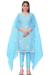 Picture of Organza Light Sky Blue Straight Cut Salwar Kameez