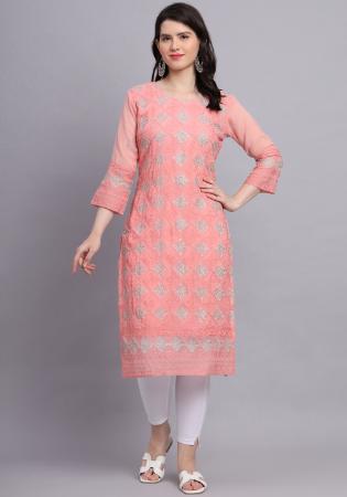 Picture of Appealing Georgette Tan Kurtis & Tunic