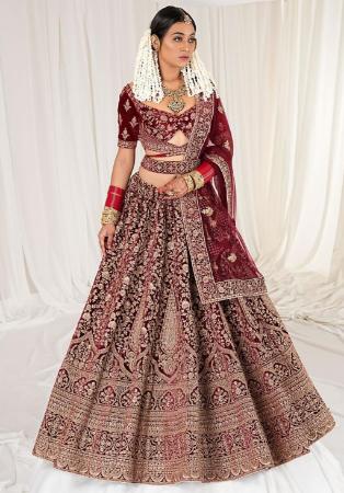 Picture of Statuesque Georgette Maroon Lehenga Choli