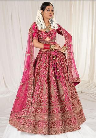 Picture of Beauteous Georgette Pale Violet Red Lehenga Choli