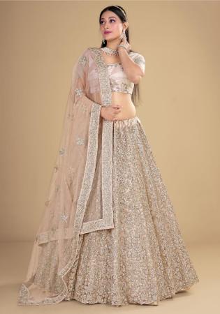 Picture of Lovely Net Rosy Brown Lehenga Choli