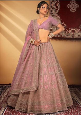 Picture of Resplendent Net Pale Violet Red Lehenga Choli