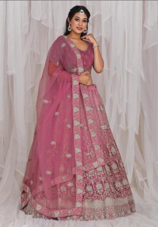 Picture of Enticing Net Rosy Brown Lehenga Choli