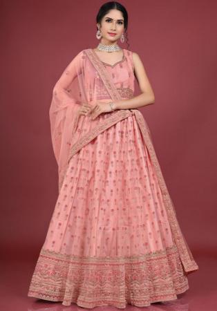 Picture of Stunning Net Pale Violet Red Lehenga Choli