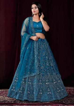 Picture of Sublime Net Navy Blue Lehenga Choli