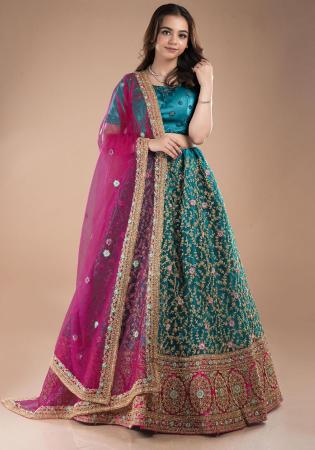 Picture of Magnificent Net Indian Red Lehenga Choli