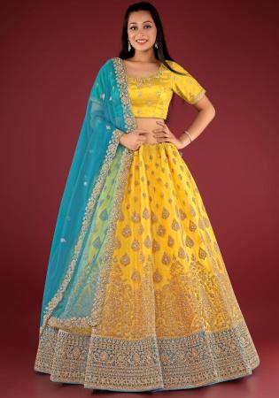 Picture of Amazing Net Sandy Brown Lehenga Choli